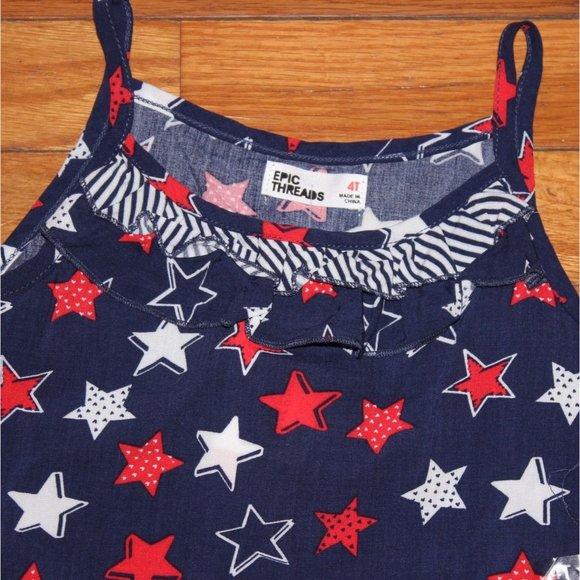 Epic Threads Girls Light Weight Tank Top-Stars-Blue-Size 4T-NWT - Picture 2 of 5